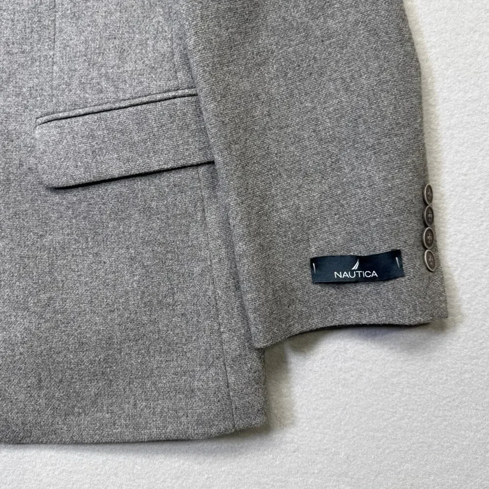 Nautica Men's Modern-Fit Solid Tweed Sport Coat - Lt Grey 42R $295